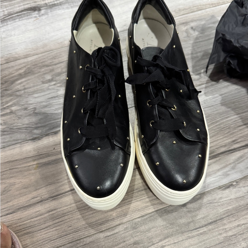 AGL Black Studded Sneakers